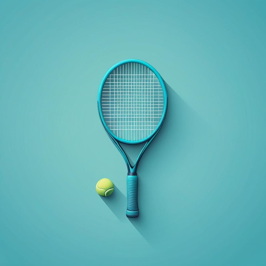 Animated tennis ball and rackets
